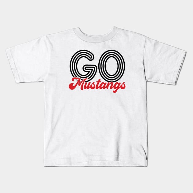 Go Mustangs - Volleyball Kids T-Shirt by Zedeldesign